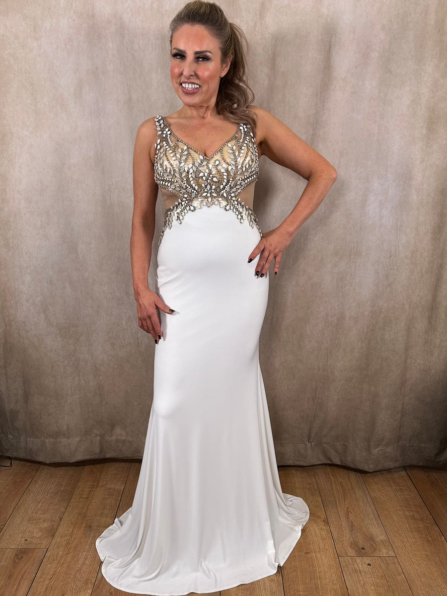 Dynasty White Jewelled Dress Tracey Jane Fashion Dynasty White Jewelled Dress Tracey Jane Fashion